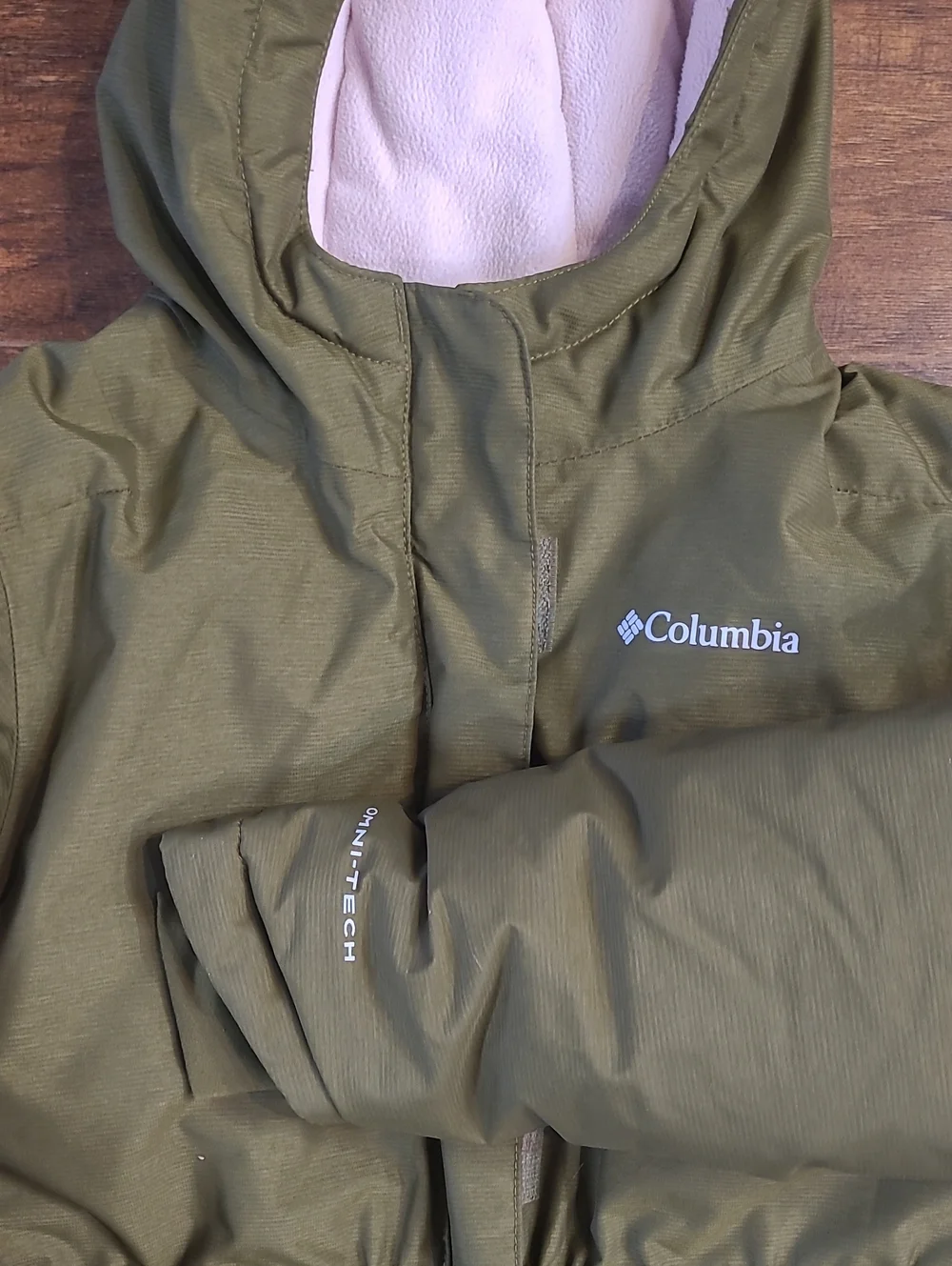 Columbia Kids' Omni Heat Olive Green Hooded Winter Parka Size L 14/16